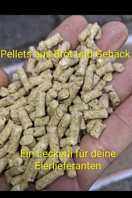 Futterpellets aus Brot und Gebäck