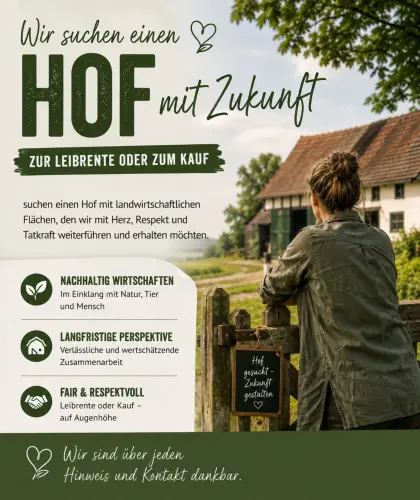 Landwirtschaft auf Leibrente gesucht