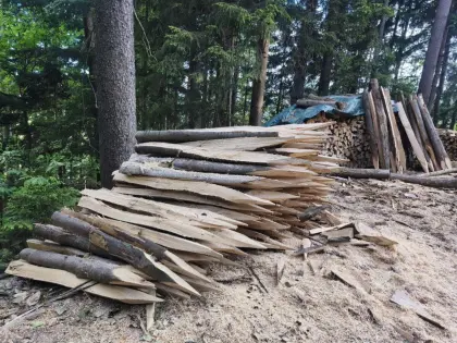 Zaunstecken aus Kastanienholz