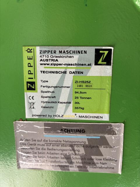 Holzspalter Zipper ZI-HS25Z mit Stammheber