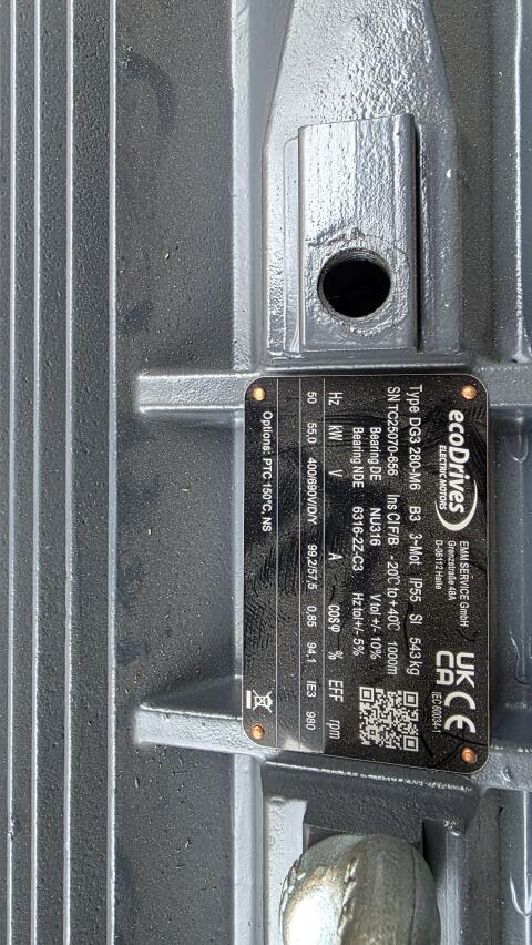 55 kW IEC-Drehstrom-Asynchronmotor, ecoDrives DG3 280-M6