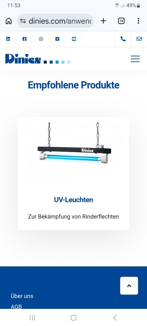 Verkaufe UV-Leuchten gegen Rinderflechten