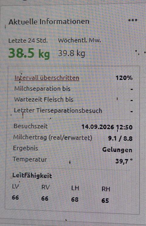 Fleckvieh, 1. Laktation, AMS