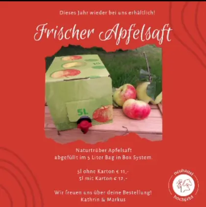 Naturtrüber Apfelsaft zu verkaufen