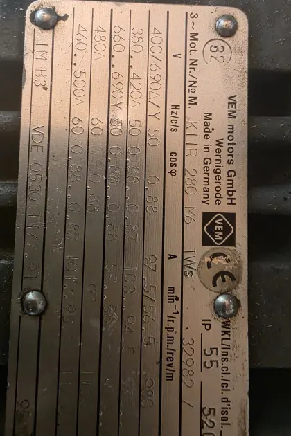 55 kW IEC Drehstrom-Asynchronmotor VEM IE3-W43R 280 M6