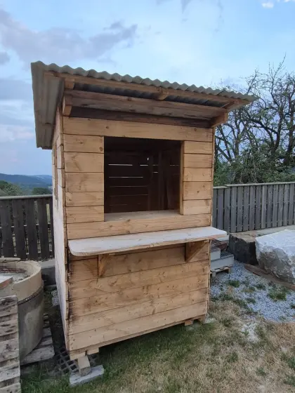 Hütte, Verkaufsstand