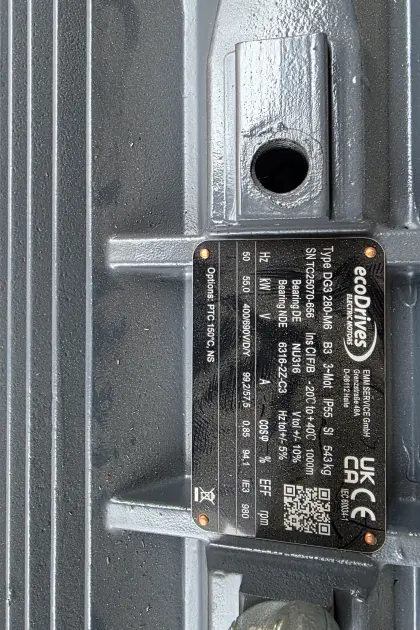 55 kW IEC-Drehstrom-Asynchronmotor, ecoDrives DG3 280-M6