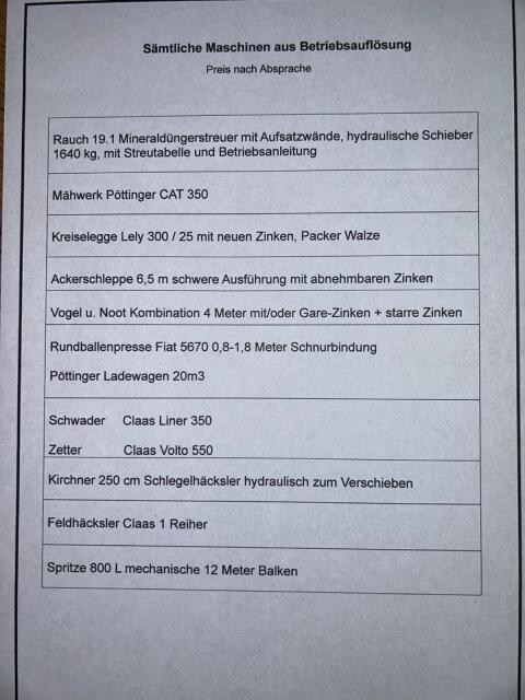 Maschinen aus Betriebsauflösung