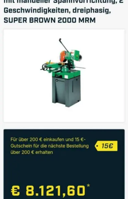 Kaltsäge Eisenkreissäge Pedrazzoli Super Brown 2000 MRM