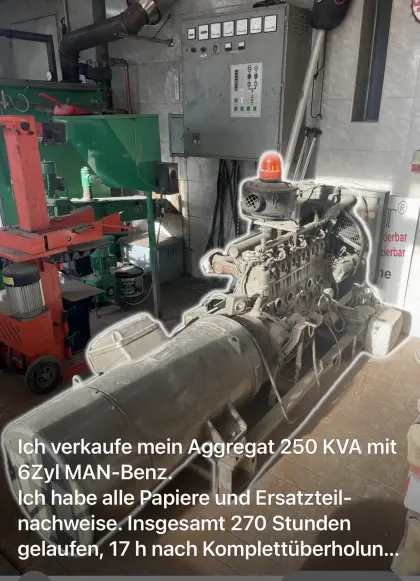 Notstromaggregat, BHKW 250 kVA