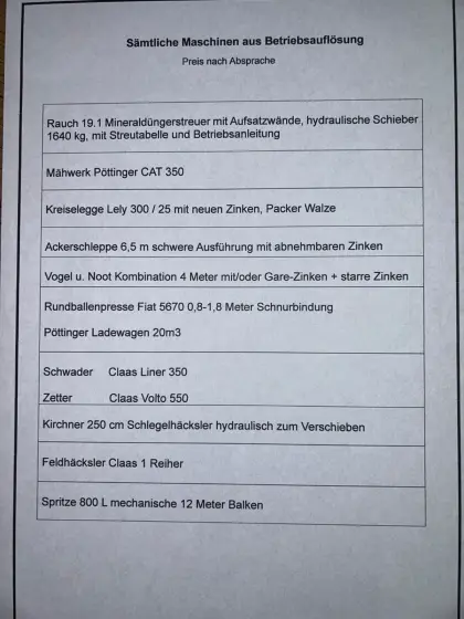 Maschinen aus Betriebsauflösung