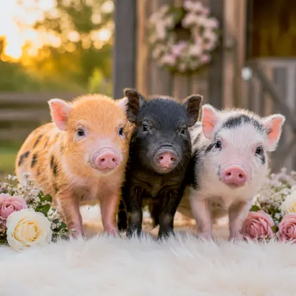Mikroschwein, echte Mini-Schweine und Meishan-Maskenschweine