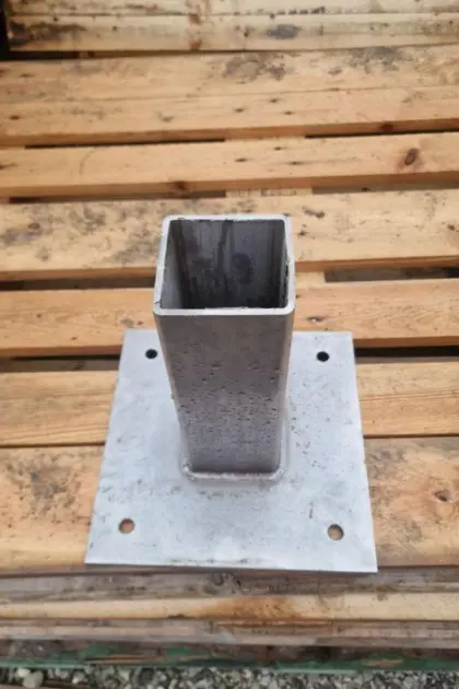 Edelstahl massiv Fußplatte Zaun, Carport
