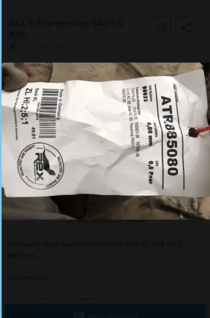 REX Schneeketten 540/65 R28