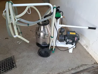 Melkmaschine mit Melkeimer