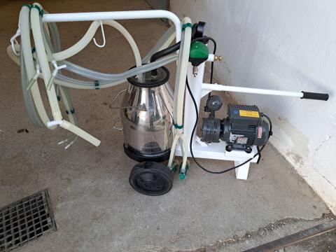 Melkmaschine mit Melkeimer