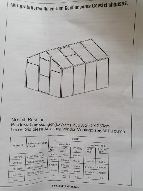 Gewächshaus, Echtglas, Rosmarin