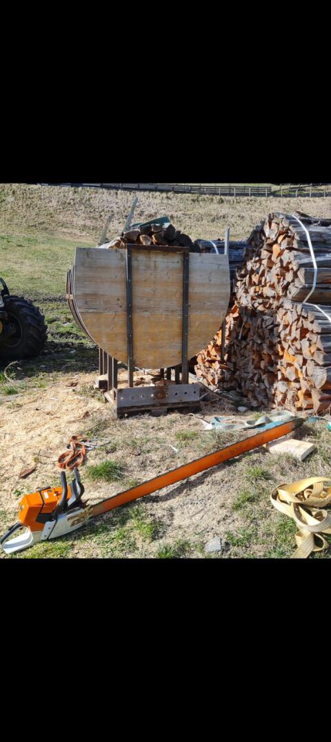 Komplettset Holzbündel-Säge: Stihl MS 661, Bündelsägebock