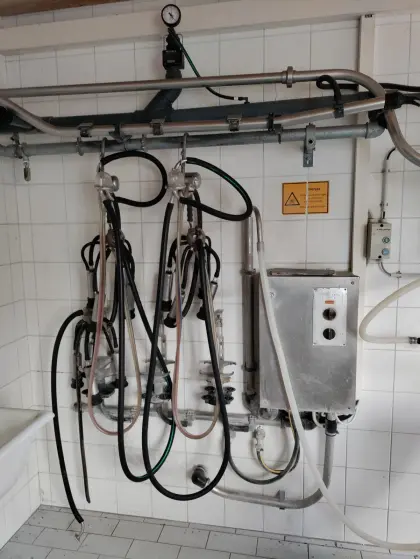 Melkmaschine mit Vakuumpumpe