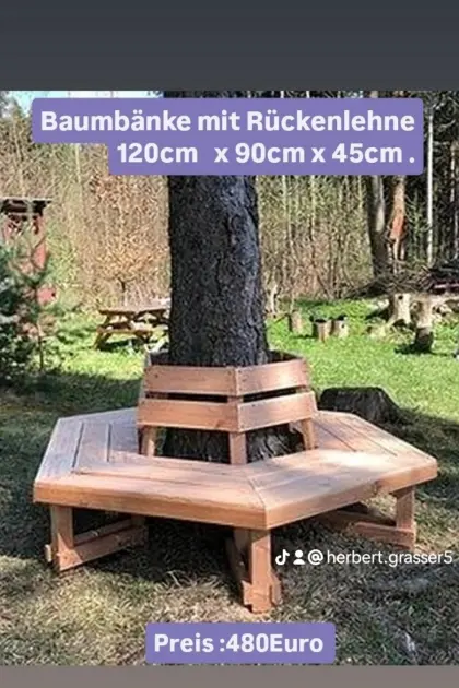 Baumbänke-Bau mit Lehne