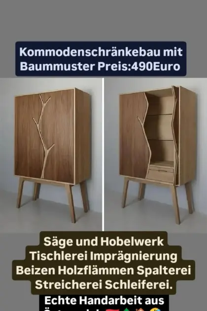 Kommodenschränkebau, Wagnerei, Kunsttischlerei