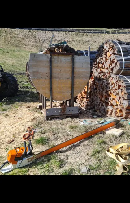 Komplettset Holzbündel-Säge: Stihl MS 661, Bündelsägebock