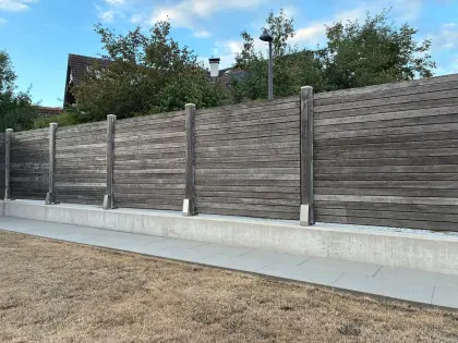 Holzzaun Sichtschutz, Thermoespe Rhombus