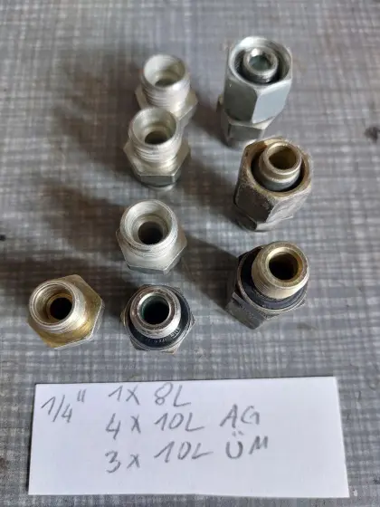 Hydraulikteile, Verschraubungen, Muttern, Winkel