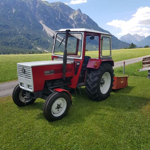 Steyr 540 G mit Hosp Kipper und Impols Heckmulde, Steyr 540