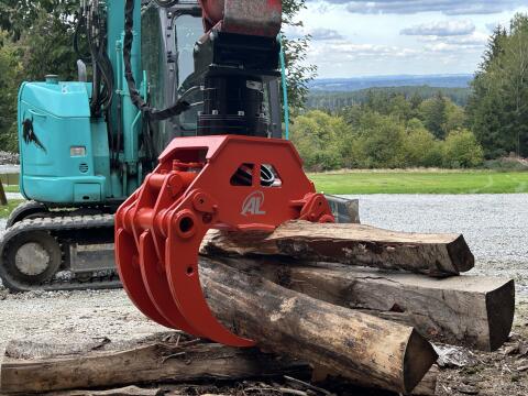 Holzgreifer Bagger Holzzange Festanbau AL Multigreifer GRP