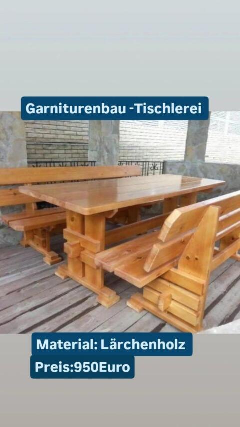 Garniturenbau 2-Bank Tisch