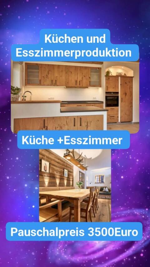Küchen mit Esszimmer-Vitrine