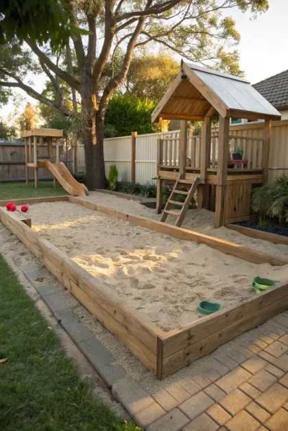 Spielturm mit Sandkasten