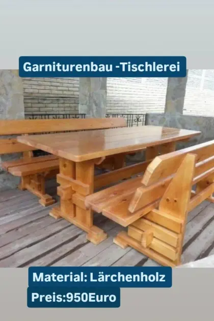 Garniturenbau 2-Bank Tisch