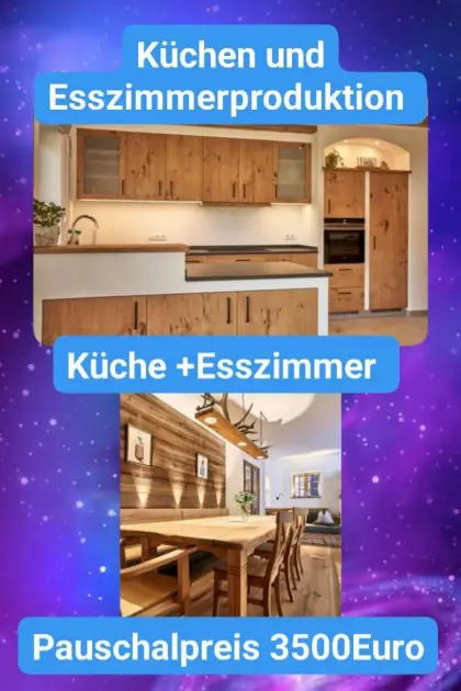 Küchen mit Esszimmer-Vitrine