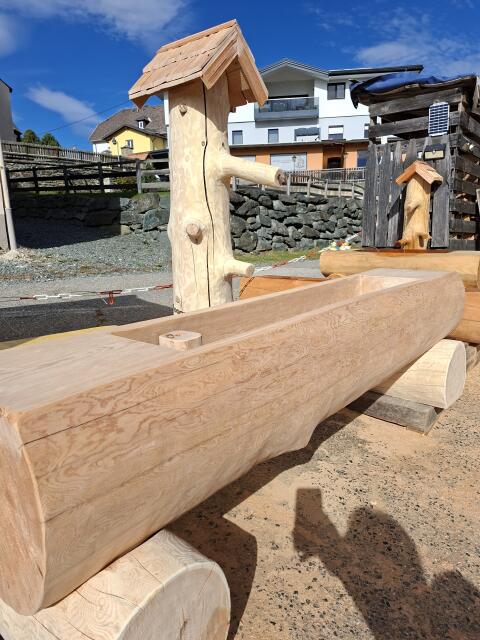 Brunnentrog, Brunntrog, Holzbrunnen, Wassertrog, Lärchentrog