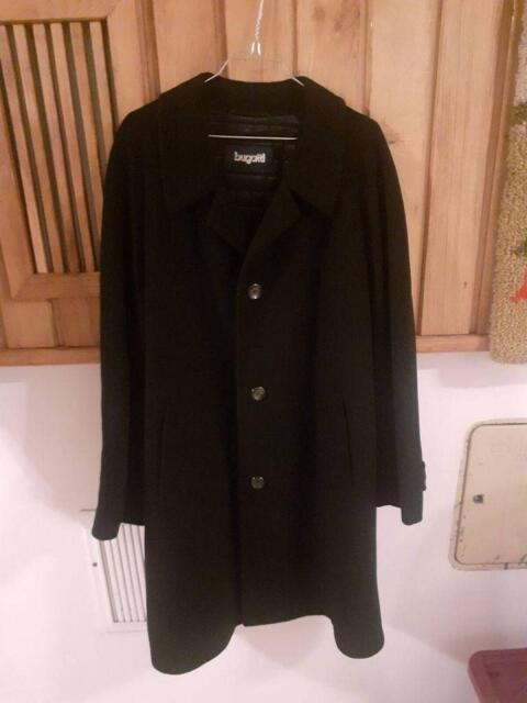 Hochwertiger Bugatti Wollmantel Herren Gr. 50/L Schwarz