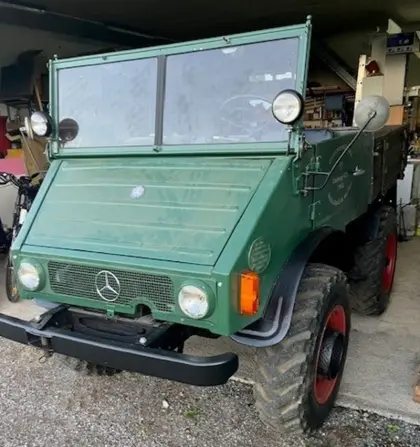 Unimog 411 mit Heckseilwinde, restauriert, Bj. 1962