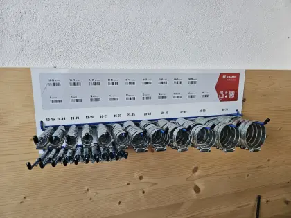Schlauchschellen-Sortiment inkl. Wandhalterung