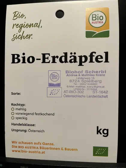 Bio-Speisekartoffeln