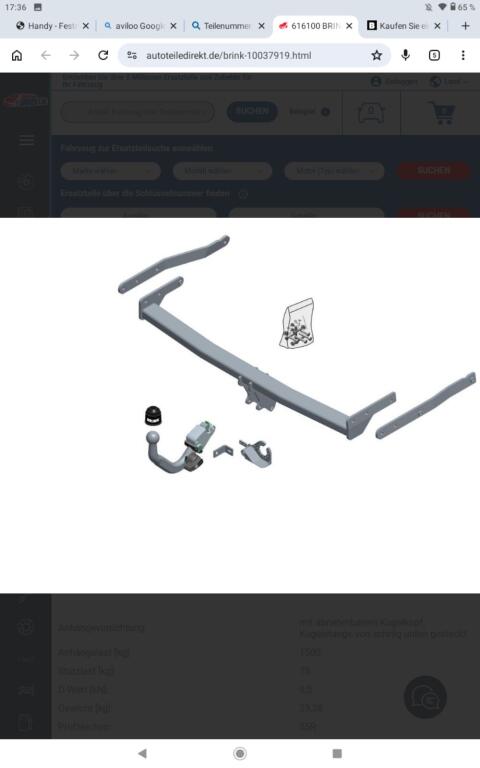 Neu Renault Megane-Scenic Brink Anhängevorrichtung Towbar BMA