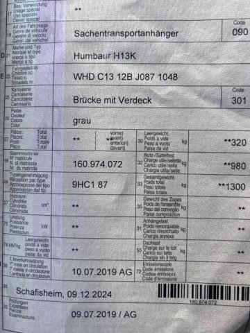 Humbaur Planenanhänger zu verkaufen