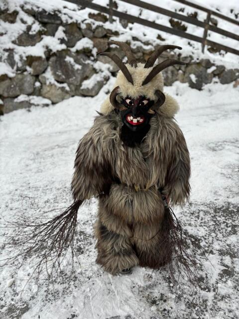 Kinderkrampus Maske und Fell