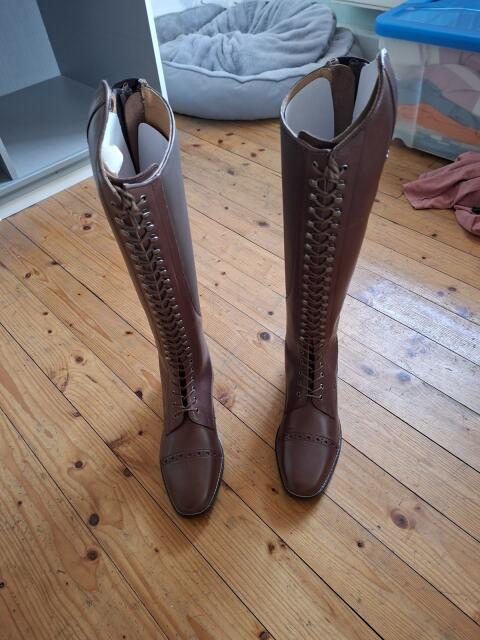Neue Schnür-Reitstiefel von Busse, Größe 38 (Kurz/Weit)