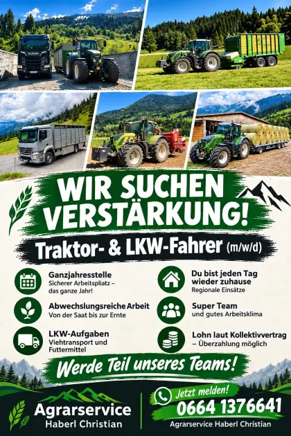 Lkw- und Traktorfahrer gesucht