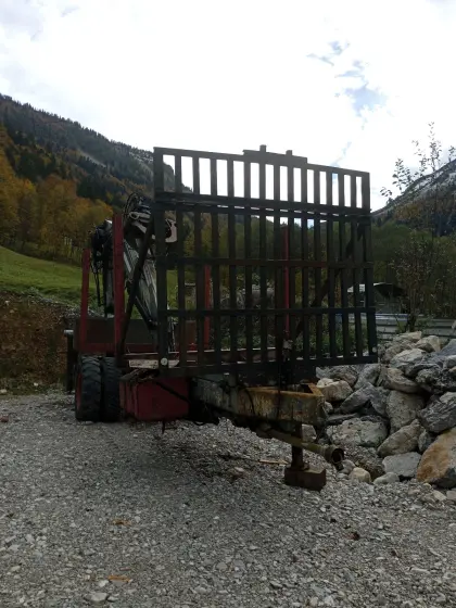 Holzanhänger Eigenbau mit Penz Kran 9.100 Z