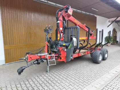 Perzl PRW 10-4 Rückewagen mit VK 5.078 Verladekran