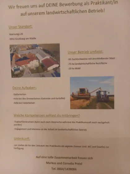 Wir suchen einen Praktikanten/Praktikantin