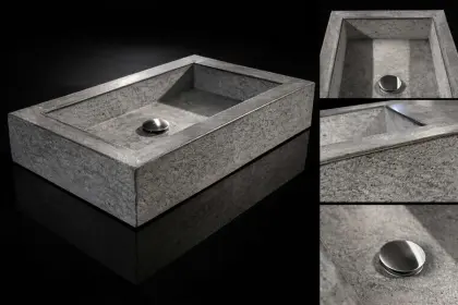 Betonwaschbecken PURE 60 × 40 cm, handgemachtes Design-Unikat