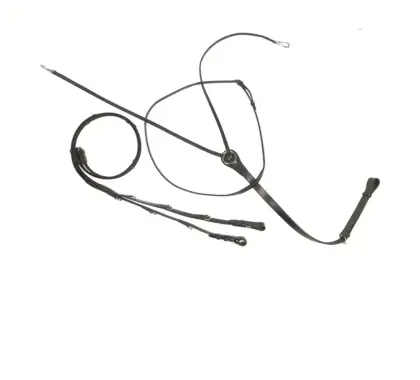 Thiedemannzügel, Köhlerzügel, Leder schwarz mit Zügeln